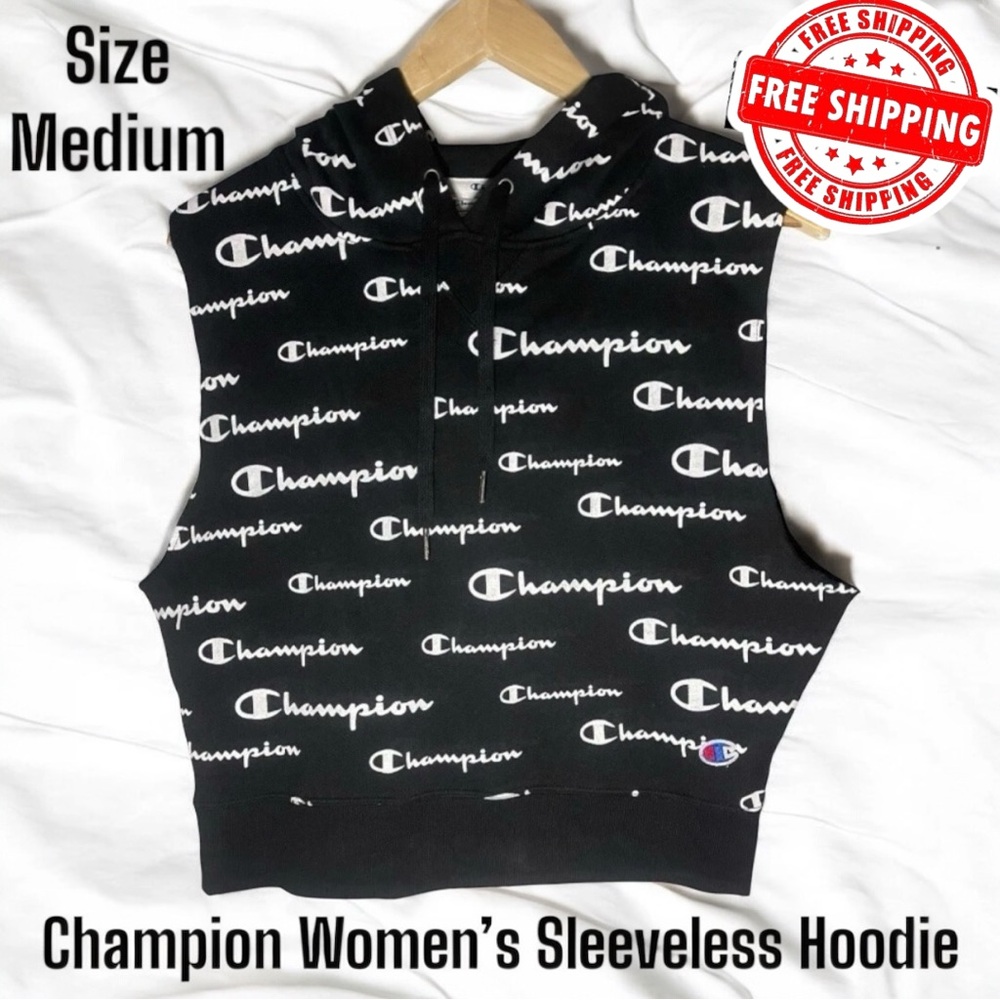 Champion Women’s Sleeveless Hoodie Size Medium All Over Print FREE SHIPPING